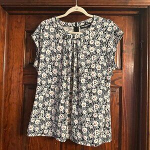 Floral Black and White Women's Top